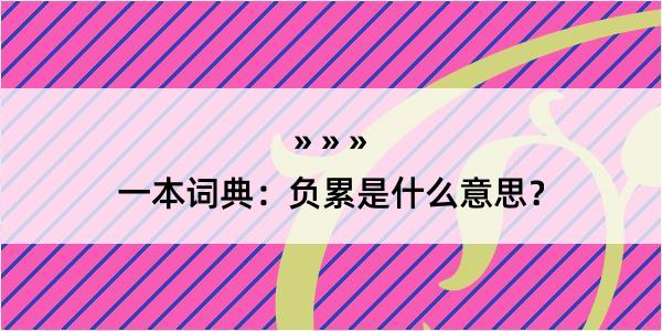 一本词典：负累是什么意思？