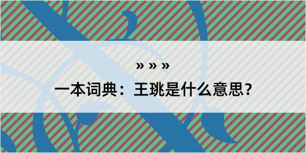 一本词典：王珧是什么意思？