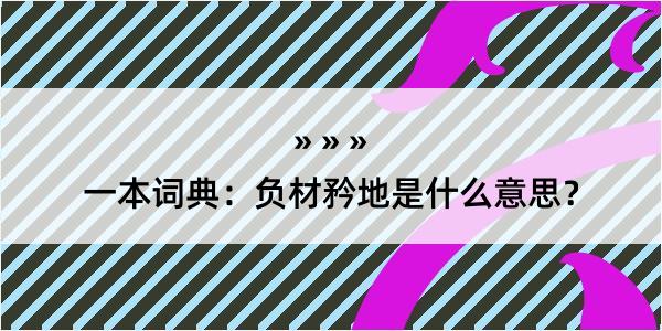 一本词典：负材矜地是什么意思？