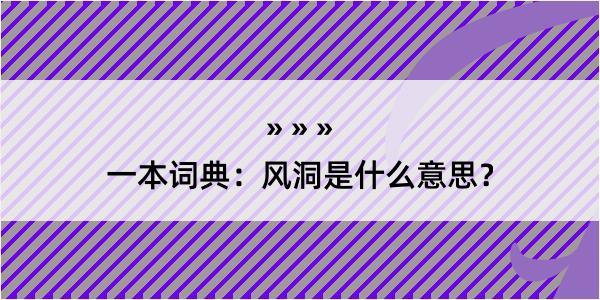 一本词典：风洞是什么意思？