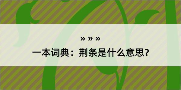 一本词典：荆条是什么意思？