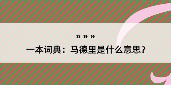 一本词典：马德里是什么意思？