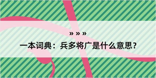 一本词典：兵多将广是什么意思？