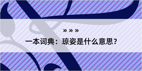 一本词典：琼姿是什么意思？