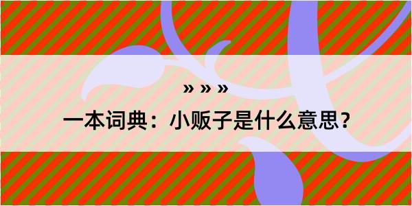 一本词典：小贩子是什么意思？