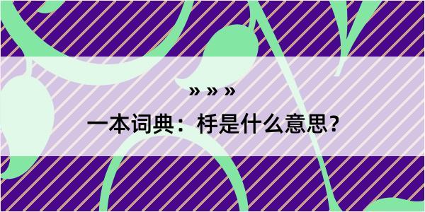 一本词典：杽是什么意思？