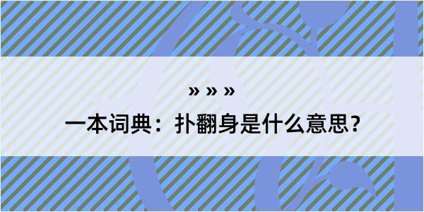 一本词典：扑翻身是什么意思？