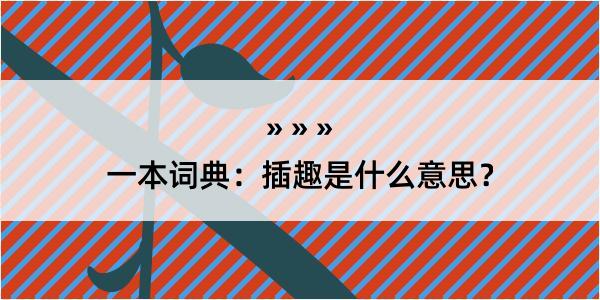 一本词典：插趣是什么意思？