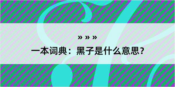 一本词典：黑子是什么意思？