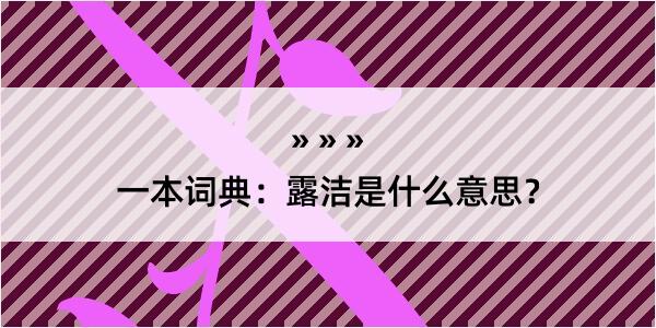 一本词典：露洁是什么意思？