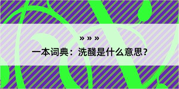 一本词典：洗醆是什么意思？