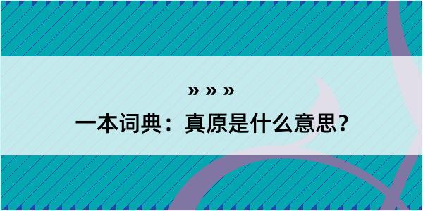 一本词典：真原是什么意思？