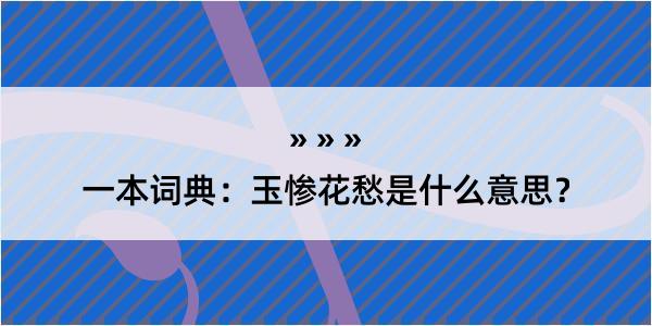 一本词典：玉惨花愁是什么意思？