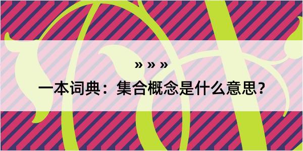 一本词典：集合概念是什么意思？