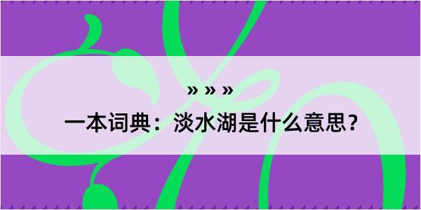 一本词典：淡水湖是什么意思？