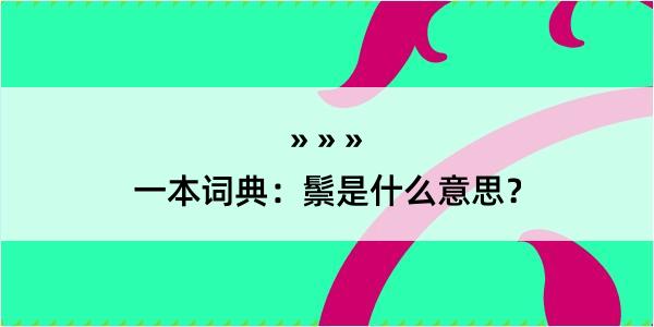 一本词典：鬃是什么意思？