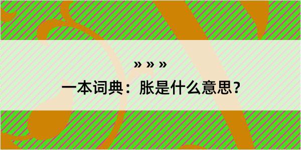 一本词典：胀是什么意思？