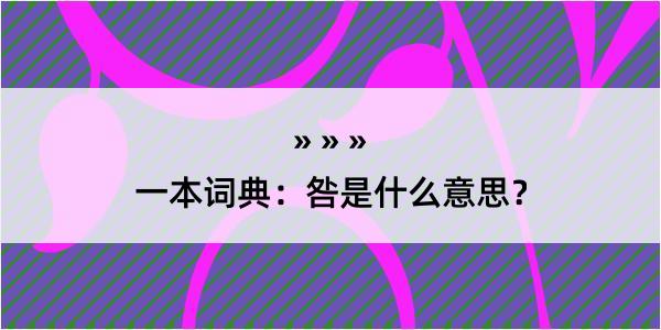 一本词典：咎是什么意思？