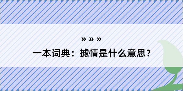 一本词典：摅情是什么意思？