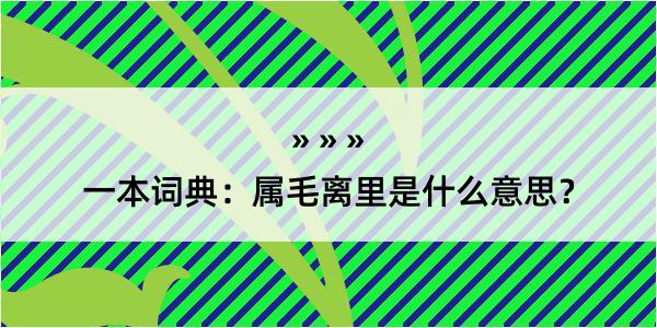 一本词典：属毛离里是什么意思？