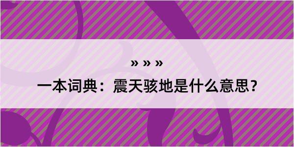 一本词典：震天骇地是什么意思？