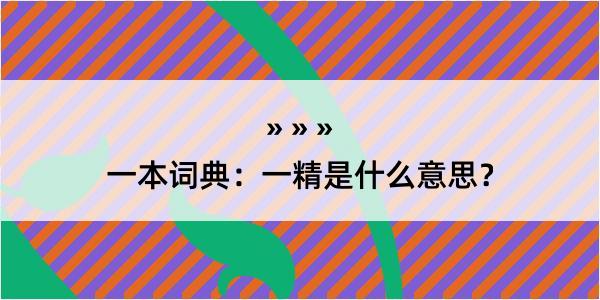 一本词典：一精是什么意思？