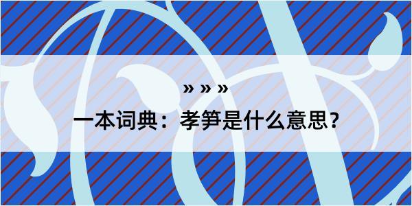 一本词典：孝笋是什么意思？