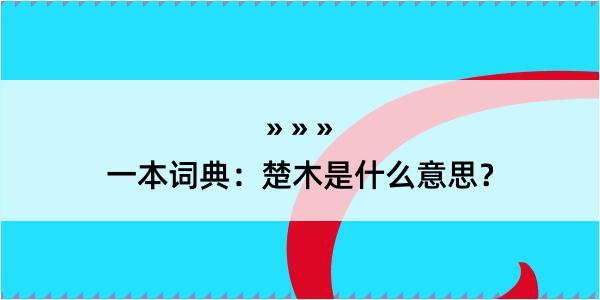 一本词典：楚木是什么意思？