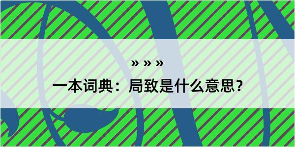 一本词典：局致是什么意思？