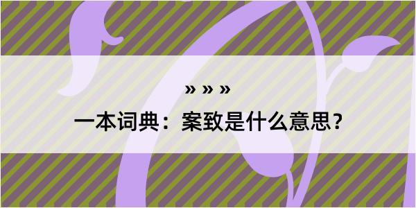 一本词典：案致是什么意思？