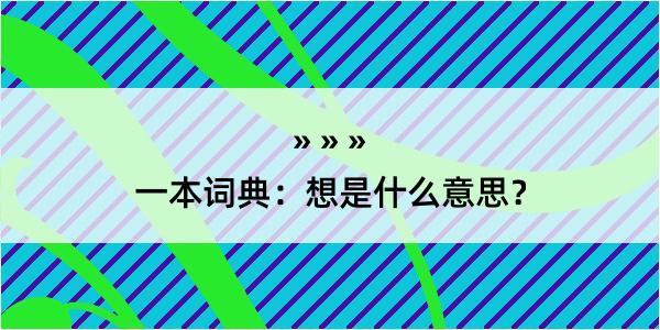 一本词典：想是什么意思？