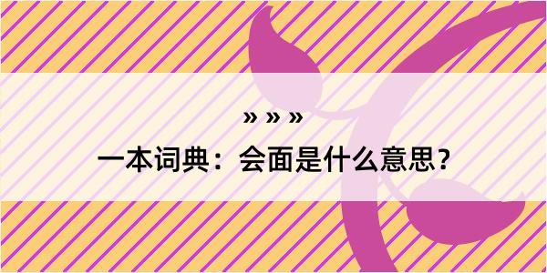 一本词典：会面是什么意思？