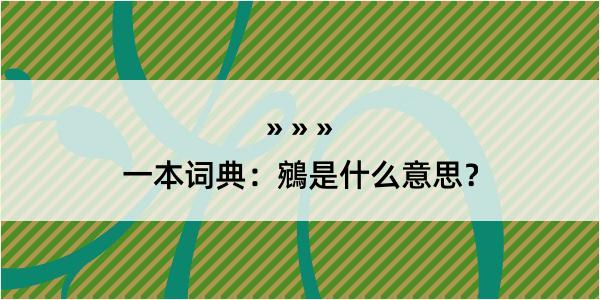 一本词典：鵷是什么意思？