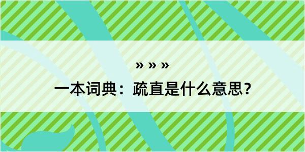 一本词典：疏直是什么意思？