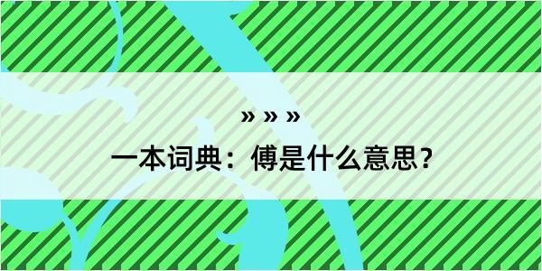 一本词典：傅是什么意思？