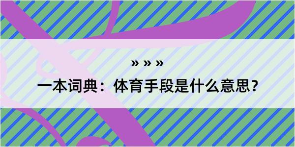 一本词典：体育手段是什么意思？