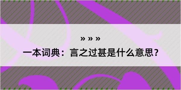 一本词典：言之过甚是什么意思？