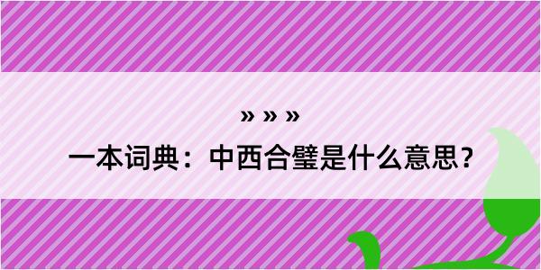 一本词典：中西合璧是什么意思？