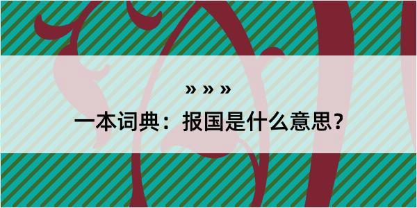 一本词典：报国是什么意思？