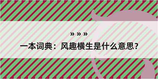 一本词典：风趣横生是什么意思？