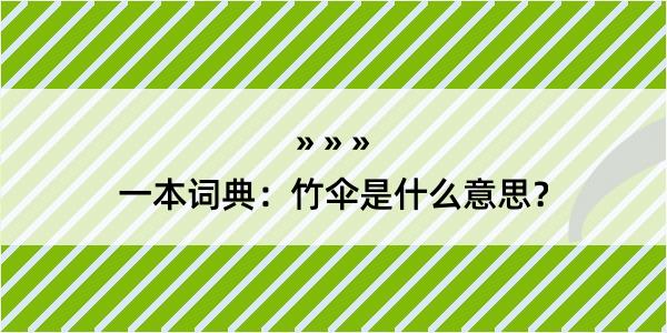 一本词典：竹伞是什么意思？