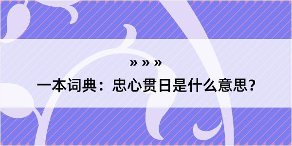 一本词典：忠心贯日是什么意思？