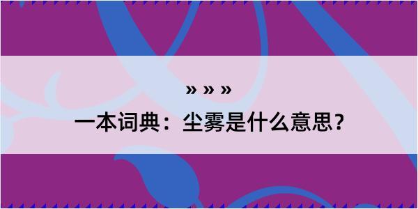 一本词典：尘雾是什么意思？