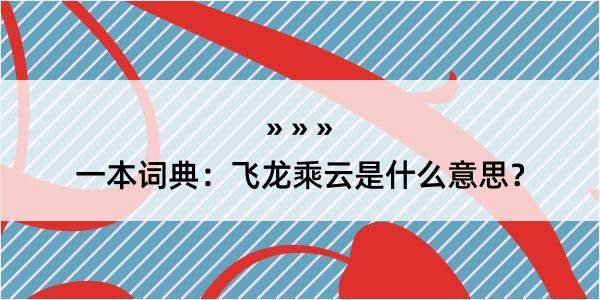 一本词典：飞龙乘云是什么意思？