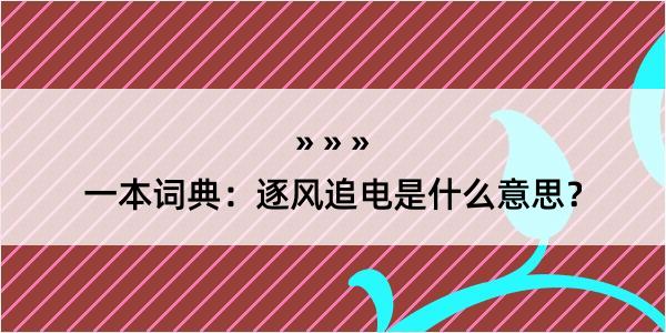 一本词典：逐风追电是什么意思？