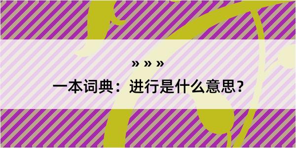 一本词典：进行是什么意思？