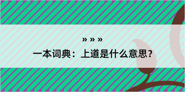 一本词典：上道是什么意思？