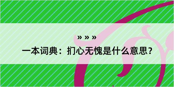 一本词典：扪心无愧是什么意思？