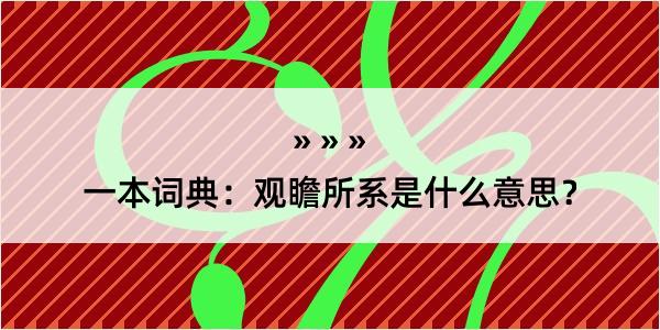 一本词典：观瞻所系是什么意思？