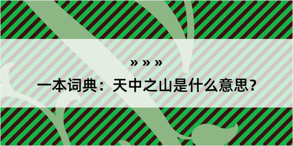 一本词典：天中之山是什么意思？